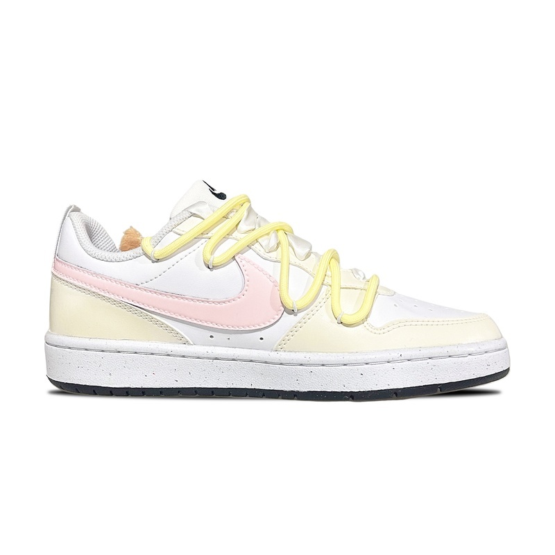 Custom Court Shoes Angora Rabbit Pink Yellow - Image 2