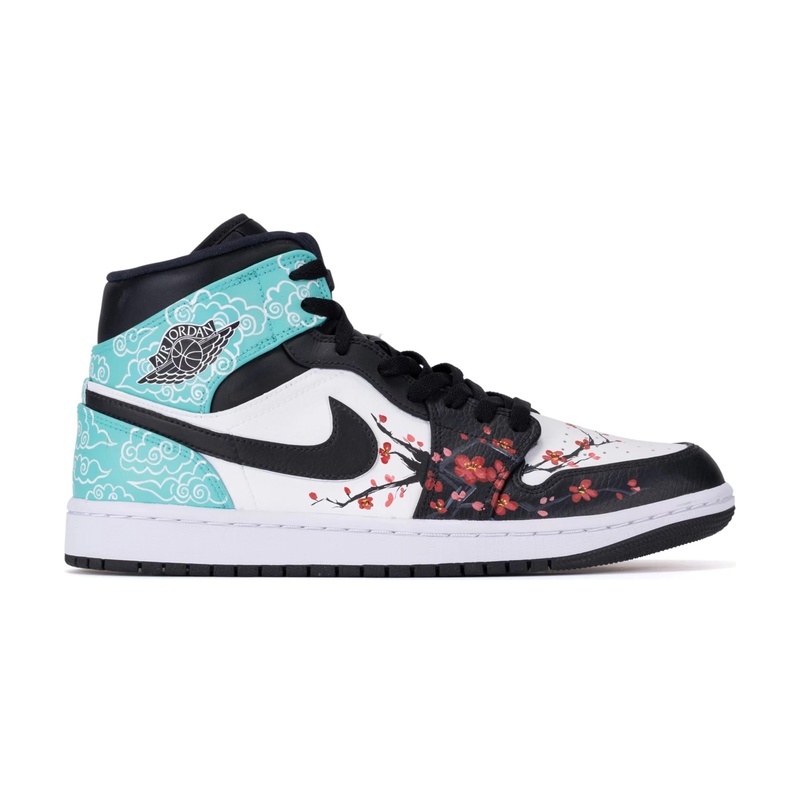 Custom Jordans Shoes Plum Blossom Cloud Brocade - Image 2