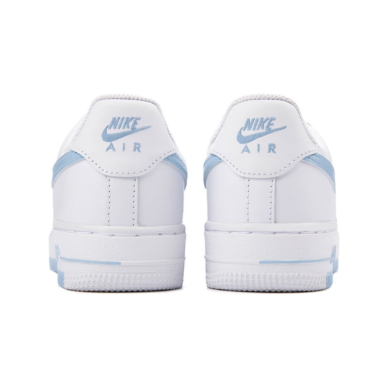 Custom Air Force 1 Shoes Colored Swoosh White Blue - Image 4