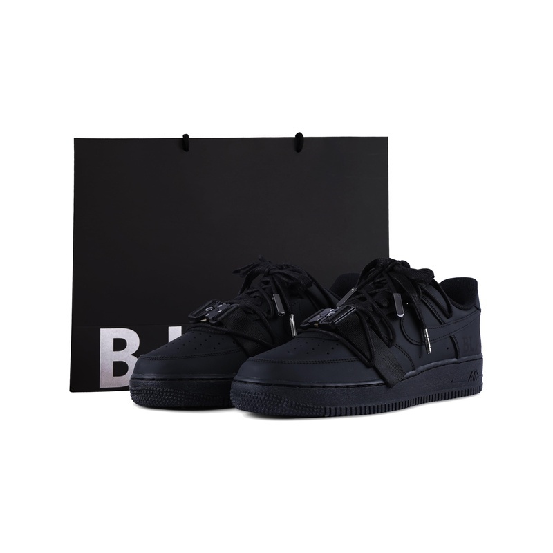 Custom Air Force 1 Shoes Dark Knight Pure Black