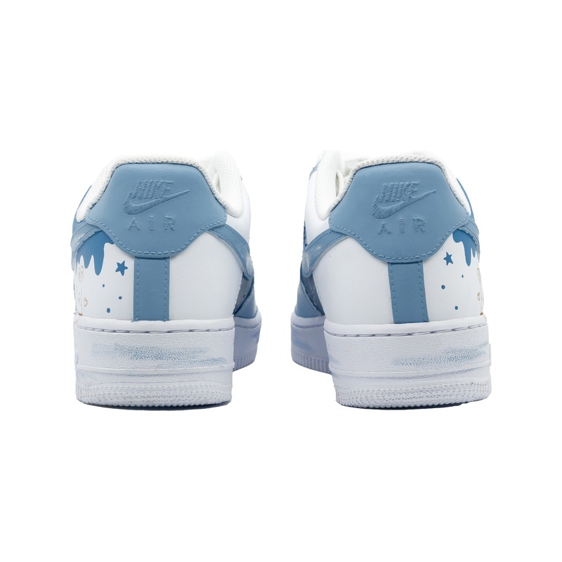 Custom Air Force 1 Shoes Happy New Year Blue White - Image 4