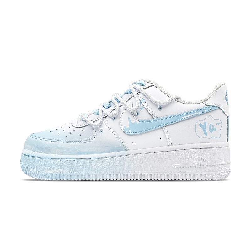 Custom Air Force 1 Shoes Ice Mountain Blue White
