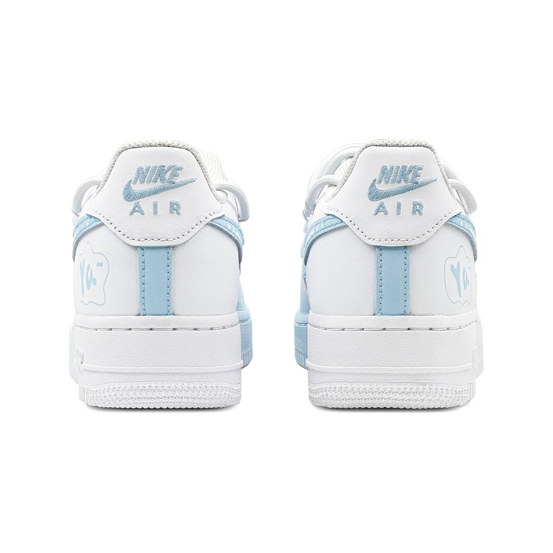 Custom Air Force 1 Shoes Ice Mountain Blue White - Image 4