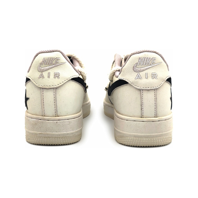 Custom Air Force 1 Shoes Old Photo Beige Black - Image 4