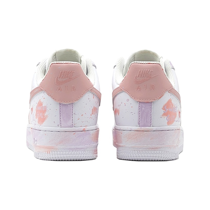 Custom Air Force 1 Shoes Sweet Bunny Pink White - Image 4