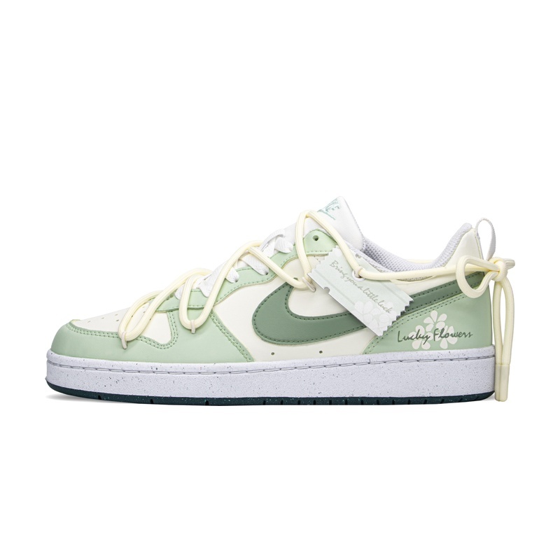 Custom Court Shoes Lucky Clover Green White