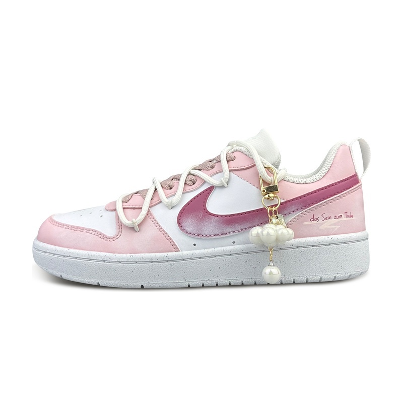Custom Court Shoes Sakura Falling Pink White