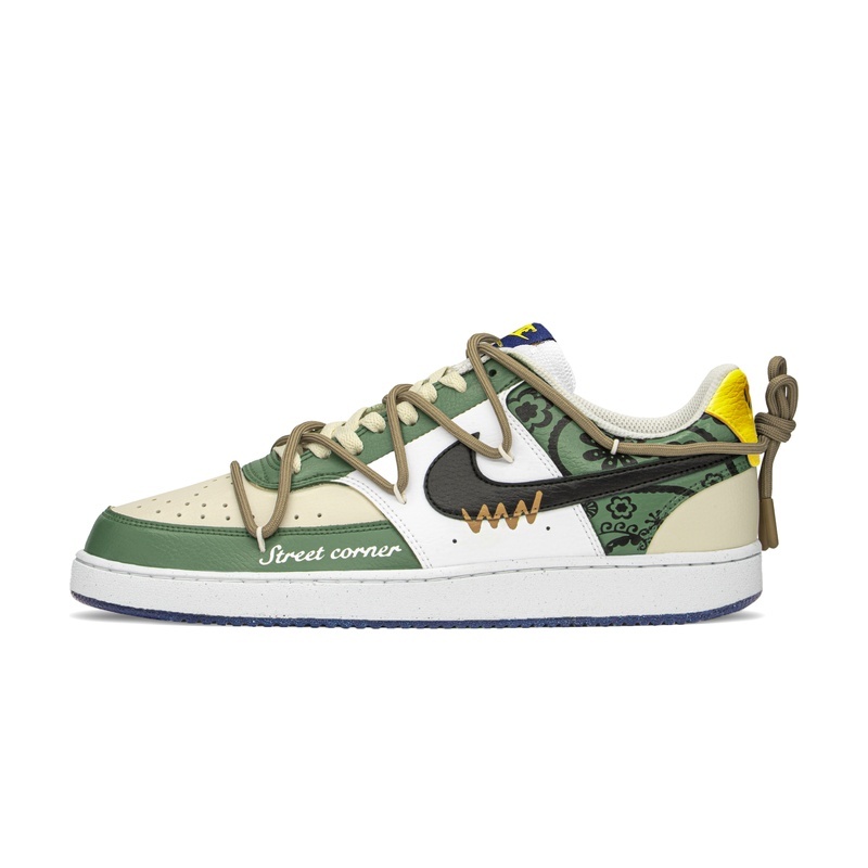 Custom Court Shoes Street Corner Green White