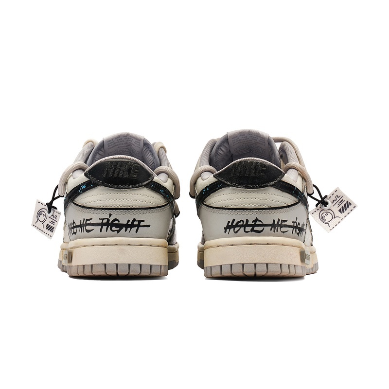 Custom Dunks Shoes Hold Me Black Gray - Image 4