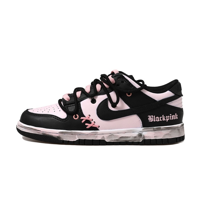 Custom Dunks Shoes Pink Panda Black White