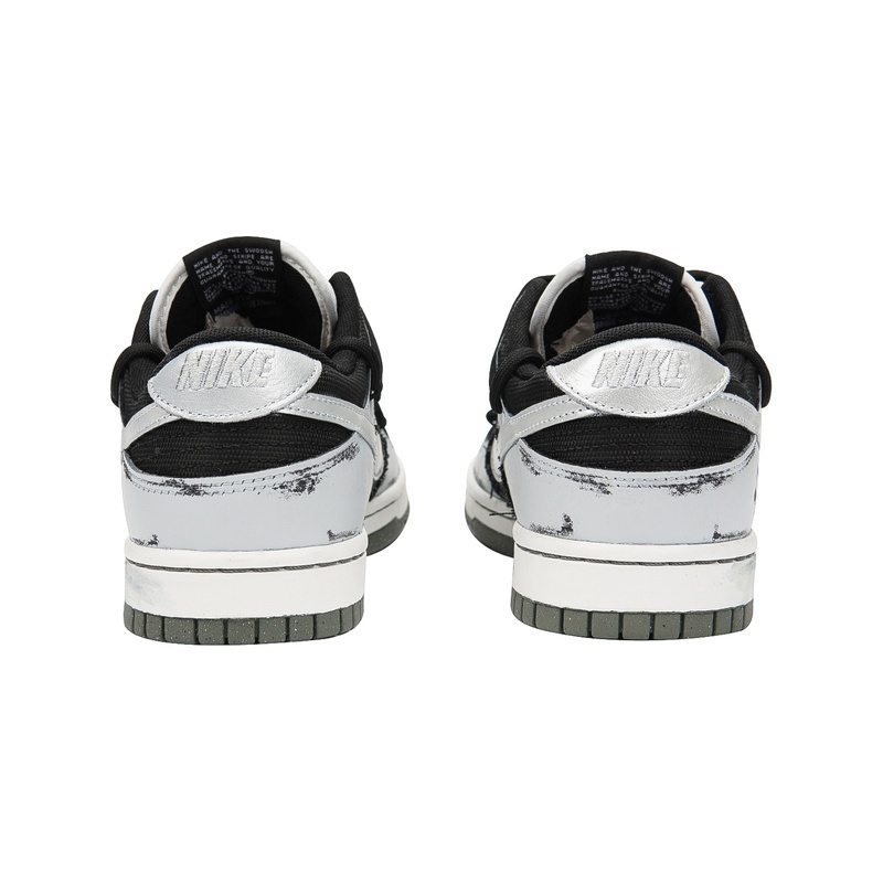 Custom Dunks Shoes Poker Paisley Black Grey - Image 5