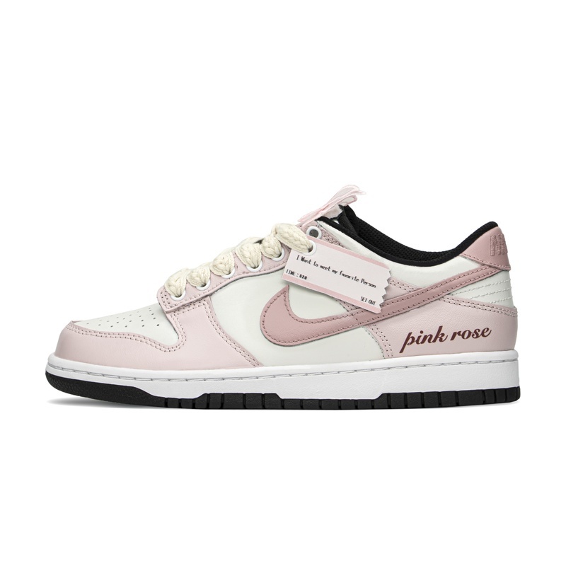 Custom Dunks Shoes Rose Stationery Pink White