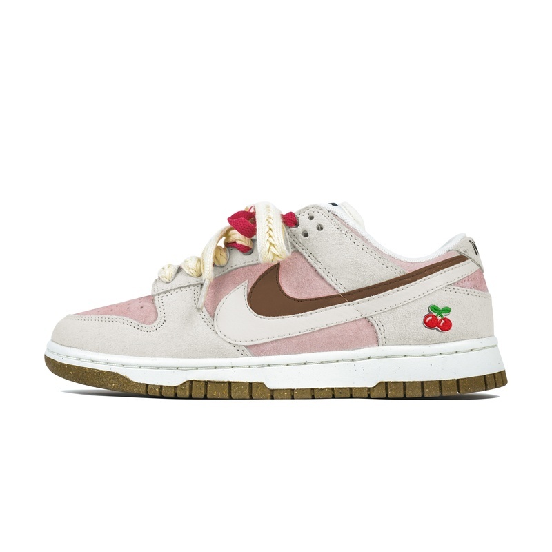 Custom Dunks Shoes Small Cherry Pink Gray