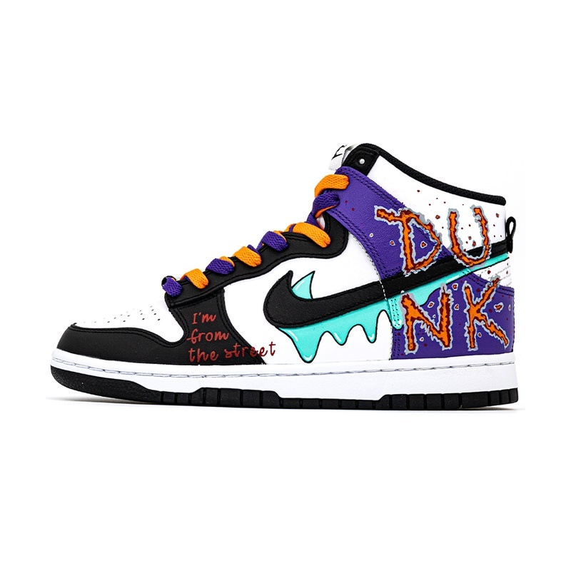 Custom Dunks Shoes Street Graffiti White Multicolor