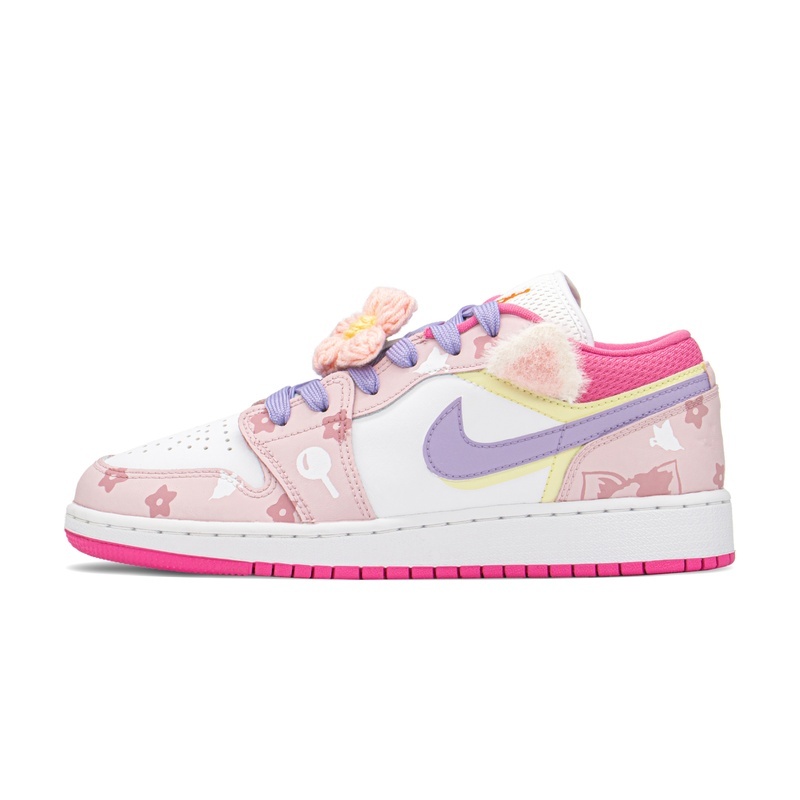 Custom Jordans Shoes Cute Cat Pink White
