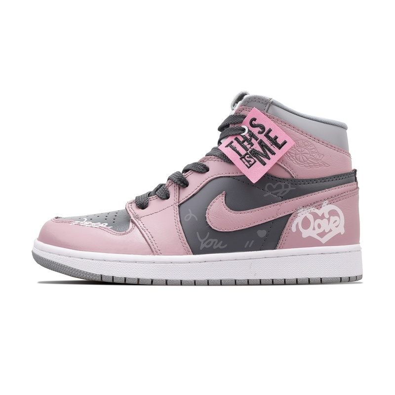 Custom Jordans Shoes Heart Pounding Black Pink