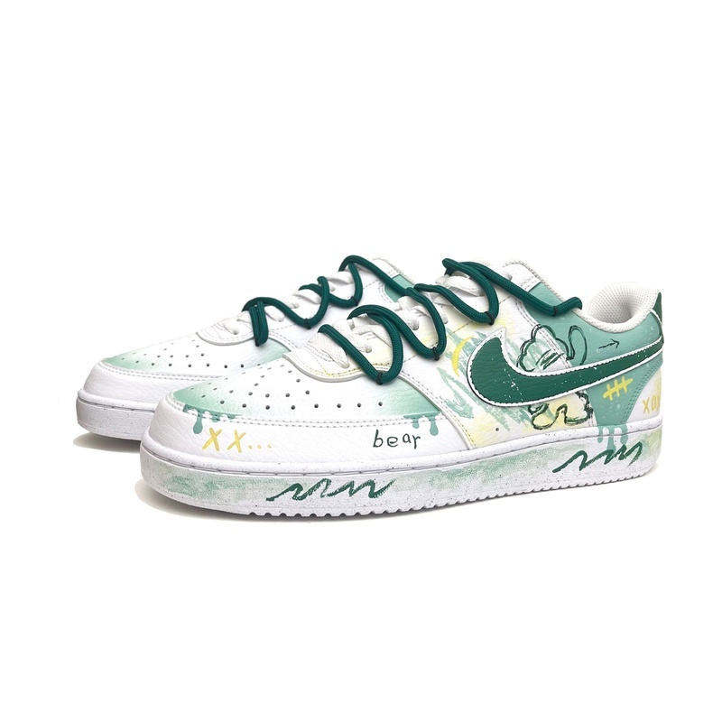 Custom Court Shoes Bear Daydream Green Yellow - Image 3