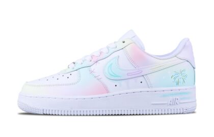 Custom Air Force 1 Shoes Candy Rainbow White Blue