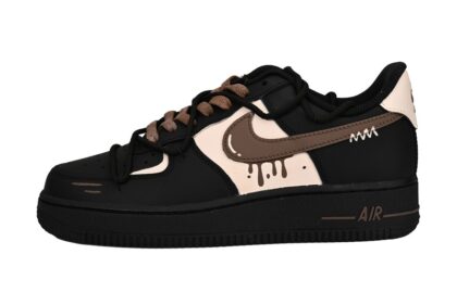 Custom Air Force 1 Shoes Chocolate Melt Black Brown