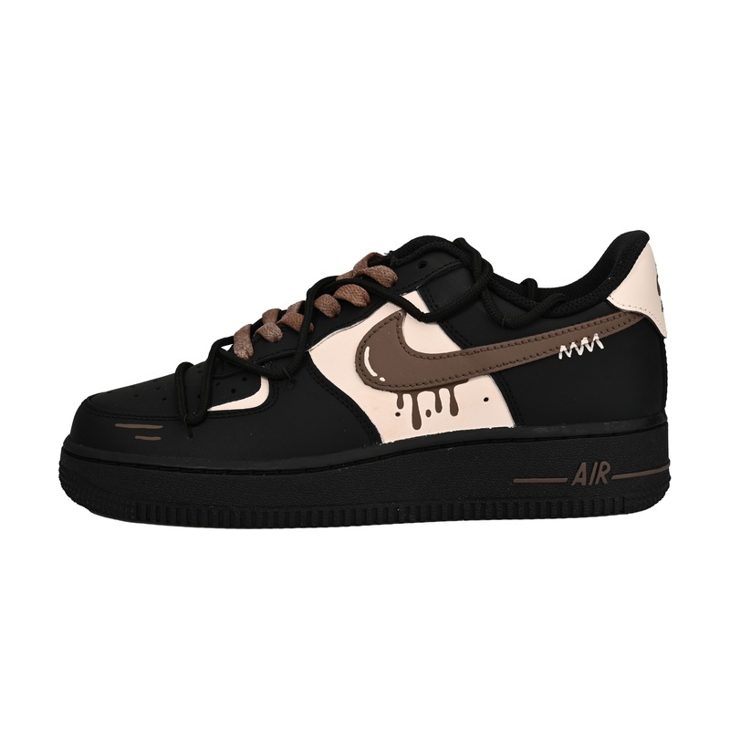 Custom Air Force 1 Shoes Chocolate Melt Black Brown