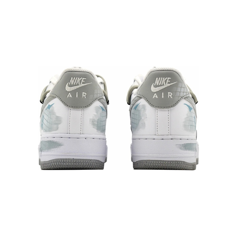 Custom Air Force 1 Shoes Dragon Scale White Blue - Image 4