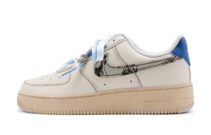 Custom Air Force 1 Shoes Edo Era Beige Blue