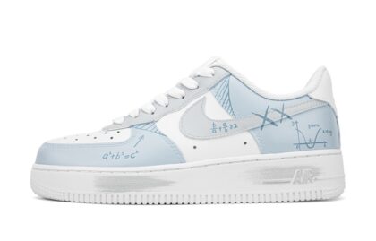 Custom Air Force 1 Shoes Equation Blueprint White Blue
