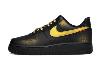Custom Air Force 1 Shoes Gloom Hydra Black Gold