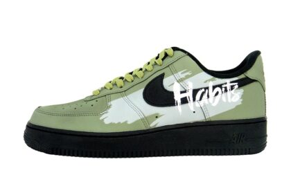 Custom Air Force 1 Shoes Good Habits Green Black