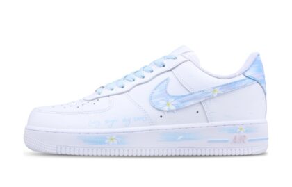 Custom Air Force 1 Shoes Sky Garden White Blue