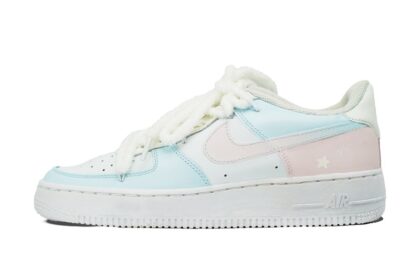 Custom Air Force 1 Shoes Star Wish Blue Pink