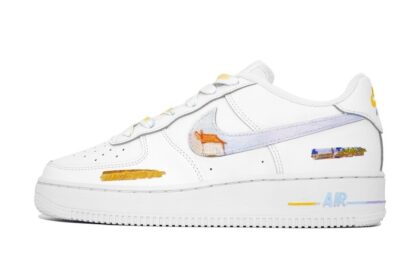 Custom Air Force 1 Shoes Van Gogh Wheatfield White Gold