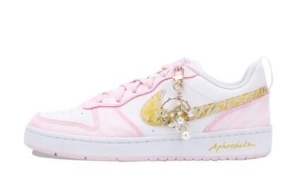 Custom Court Shoes Aphrodite Kiss Pink Gold