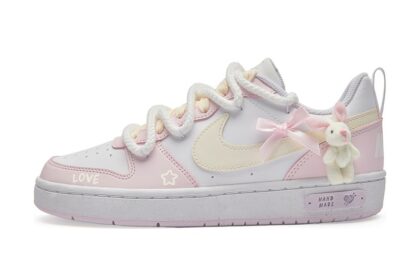 Custom Court Shoes Bunny Yellow Pink White