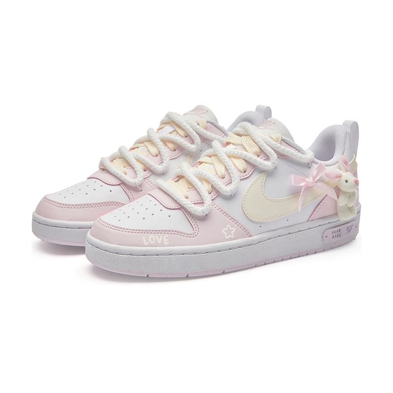 Custom Court Shoes Bunny Yellow Pink White - Image 3