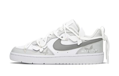 Custom Court Shoes Butterfly Dance Gray White