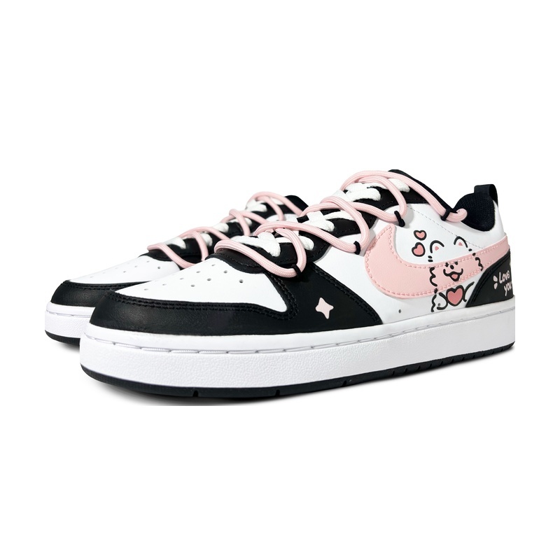 Custom Court Shoes Cute Dog White Pink - Image 3