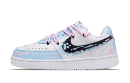 Custom Court Shoes Cyberpunk Pixel Blue Pink