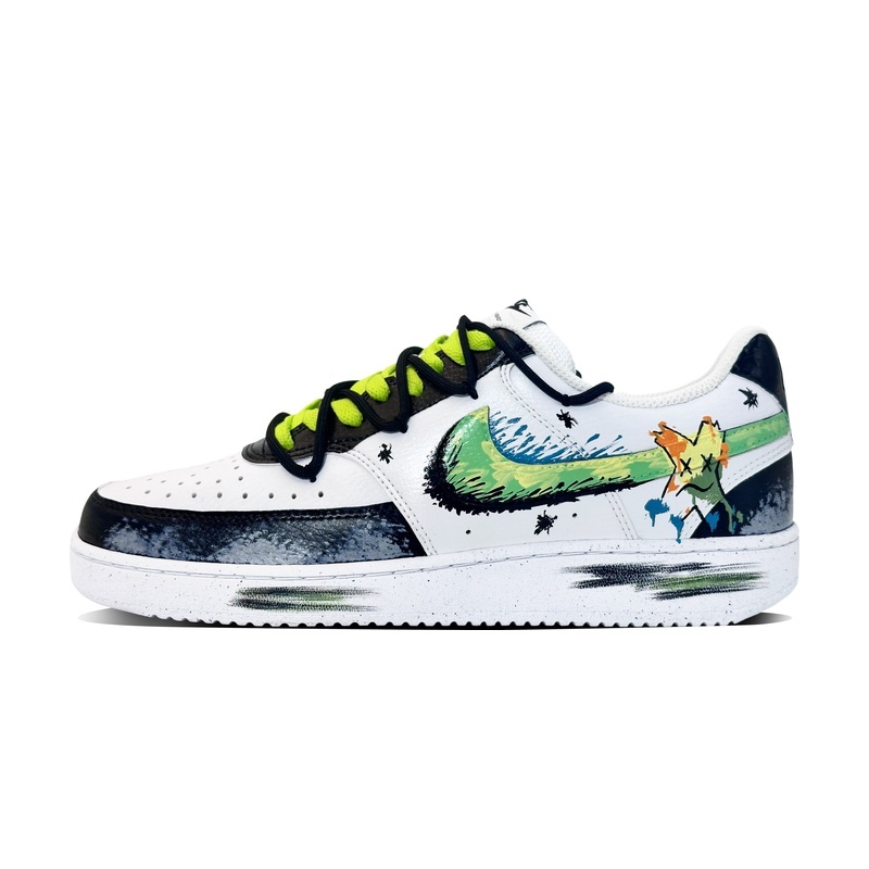 Custom Court Shoes Flame Shadow Black Green