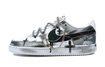 Custom Court Shoes Gothic Cross Black Gray