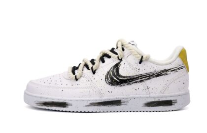 Custom Court Shoes Ink Mind Black White