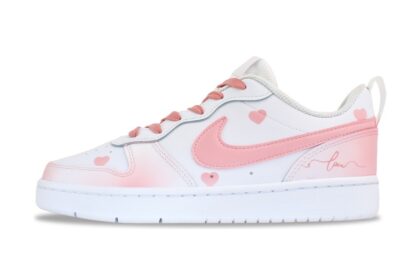 Custom Court Shoes Love Notes Pink White