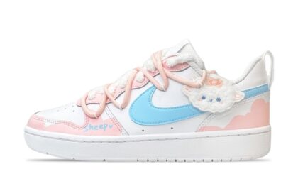 Custom Court Shoes Sheep Cloud Pink Blue