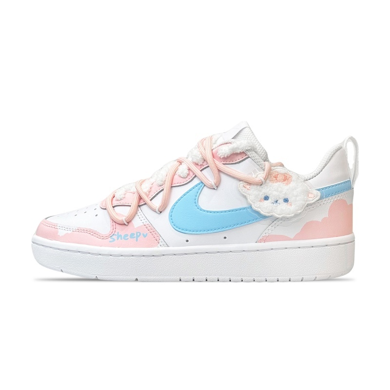 Custom Court Shoes Sheep Cloud Pink Blue