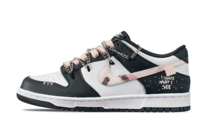 Custom Dunks Shoes Cool Panda Black Pink