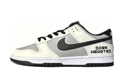 Custom Dunks Shoes Down Hearted Black White