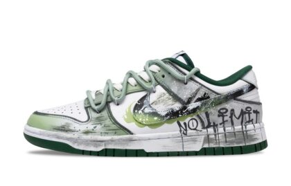 Custom Dunks Shoes No Limit Green White