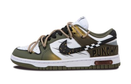 Custom Dunks Shoes Racing Dash Green Black