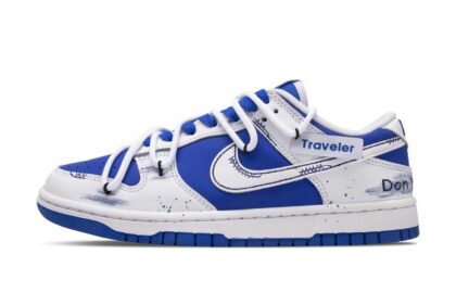 Custom Dunks Shoes Street Rebel White Blue