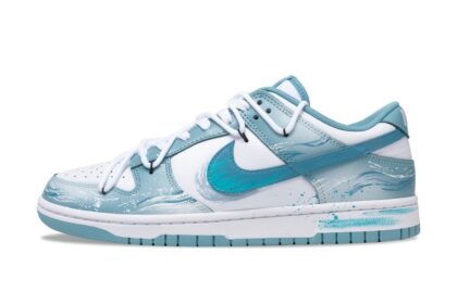 Custom Dunks Shoes Water Wave Blue White